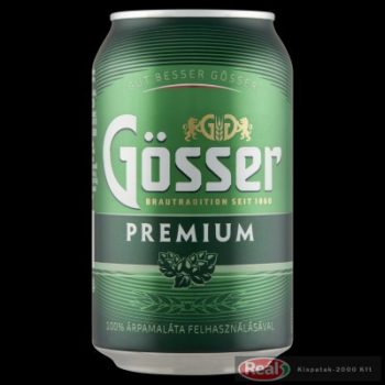 Gösser Premium sör dobozos 0,33l 5% DRS