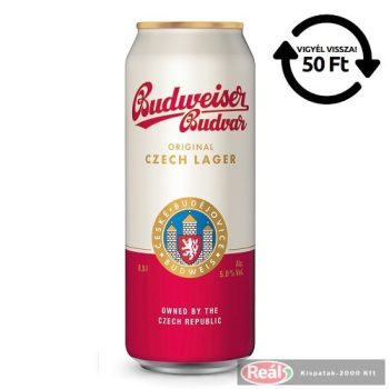 Budweiser Budvar Premium Lager 0,5L 5% Dobozos sör  DRS