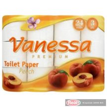 Vanessa-toaletný papier, 3vrst., 24 kot.broskyňa