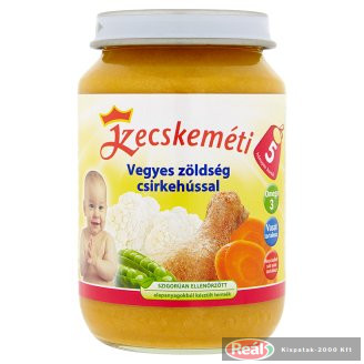 Kecskeméti bébiétel 190g vegyes zöldség csirkehússal (5 hó)