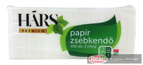 Hárs Prémium papírzsebkendő 100db 3rétegű