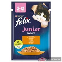   FELIX FANTASTIC Junior Csirkével aszpikban nedves macskaeledel 85g