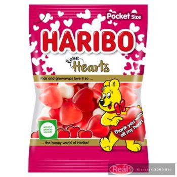 Haribo gumicukorka 100g Love Hearts szívek