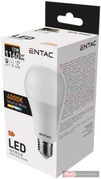 Entac LED gömb ízzó 12W E27 4000K