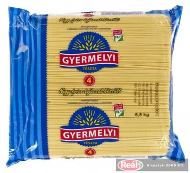 Gyermelyi ömlesztett 4 tojásos Hosszúmetélt tészta 15KG