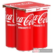 Coca Cola szénsavas üdítő 4*0,33l dobozos   DRS