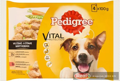 Pedigree tasakos kutyaeledel 4x100g Csirke-Zöld./Marha-Zöld.