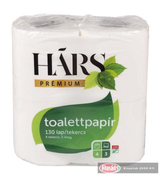 Hárs Premium toalettpapír 3 rétegű 4 tekercs