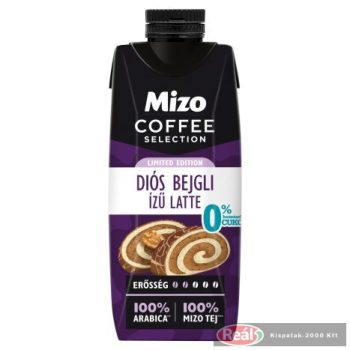 Mizo Coffee Selection Diós bejgli ízű Latte UHT zsírszegény kávés tej édesítőszerekkel 250