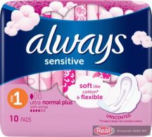 Always Ultra egészségügyi betét 10db Sensitive Normál+